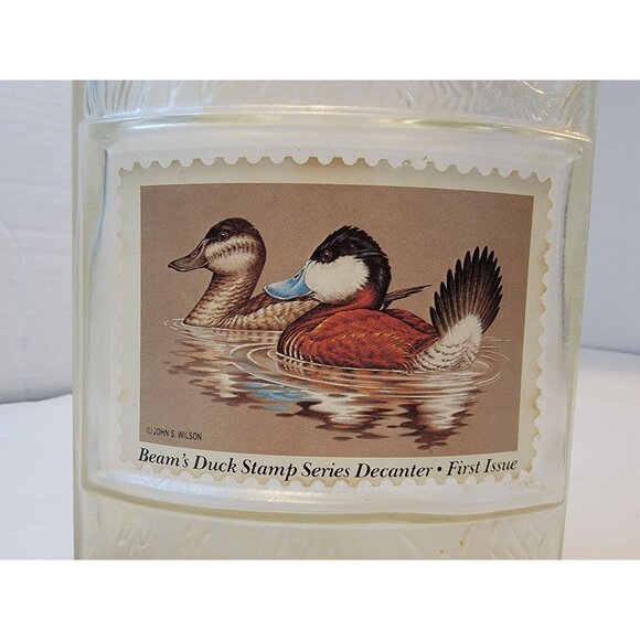 1980's Jim Beam Bourbon Duck Stamp Series Decanter First Issue Empty Preowned - Picture 2 of 7